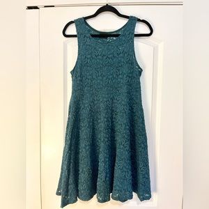 Audrey Green Lace Mini Dress